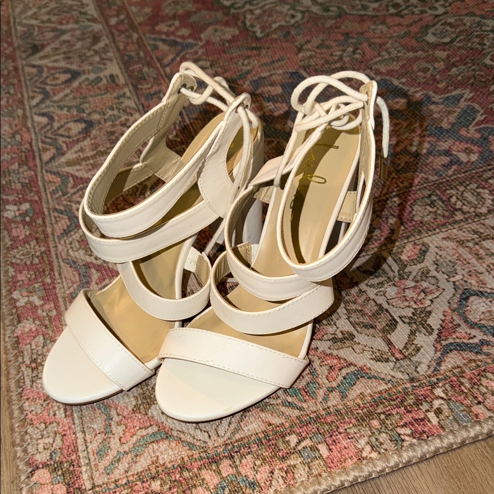 Lulus Marlena Lace-Up Block Heels
